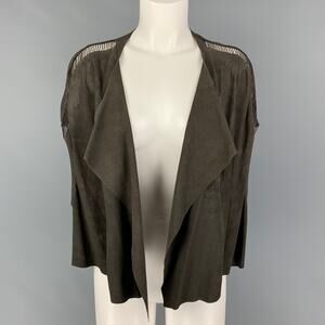 RICK OWENS SS 18 Size S Grey Suede Draped Vest